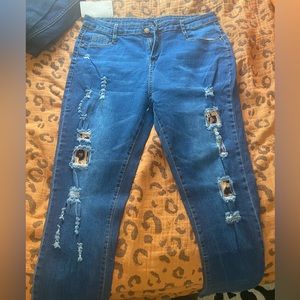 Stylish cheetah jeans
